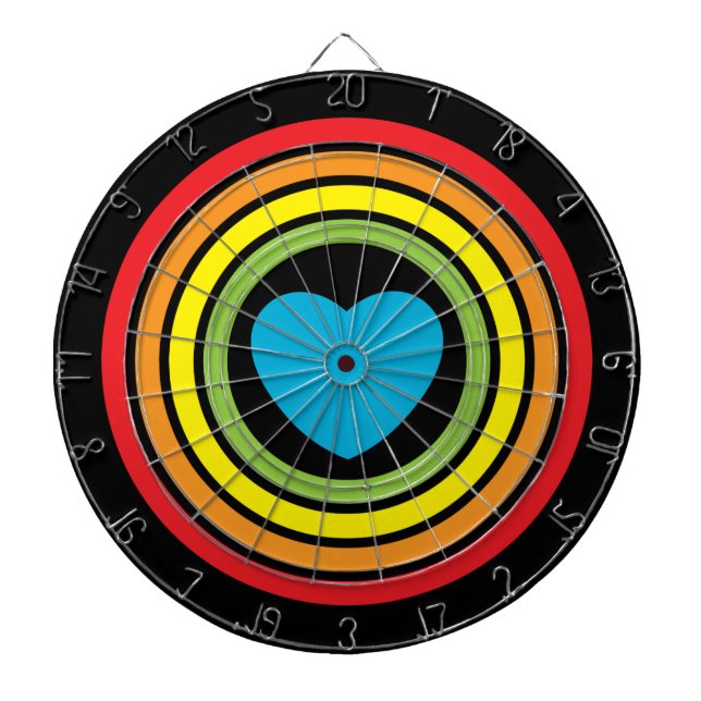 retro rainbow circles dartboard (Front)