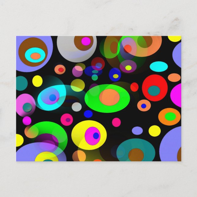 Retro Rainbow Circles Postcard (Front)