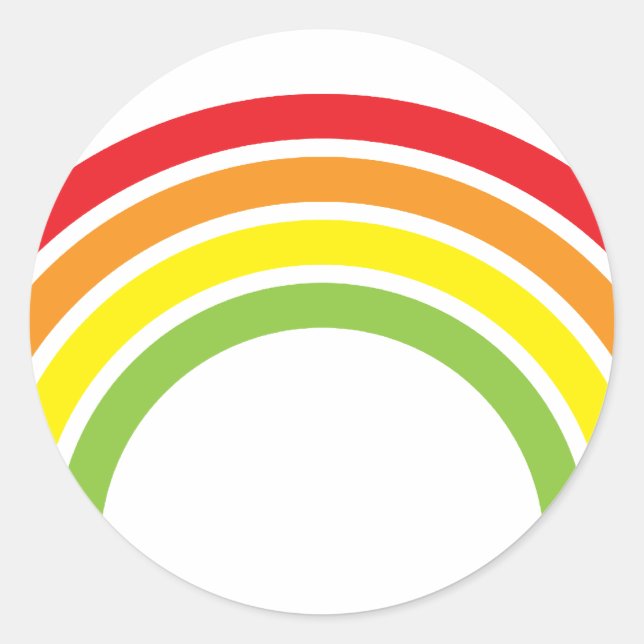 retro rainbow classic round sticker (Front)