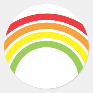 retro rainbow classic round sticker