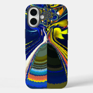 Retro Rainbow colours latest infinity deep blue iPhone 16 Plus Case