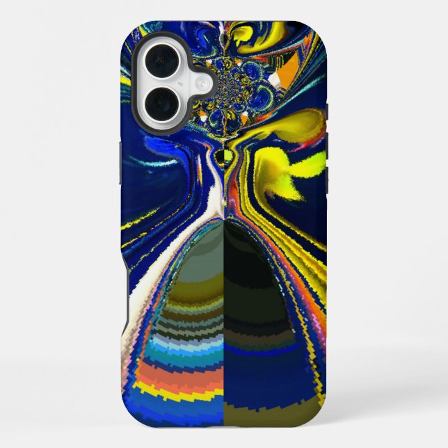 Retro Rainbow colours latest infinity deep blue iPhone Case (Back)