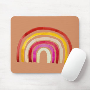 Retro Rainbow cute watercolor Mouse Pad