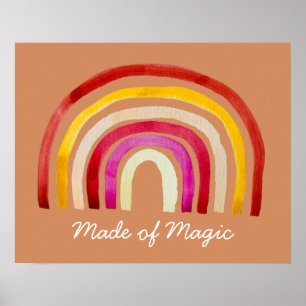 Retro Rainbow cute watercolor Poster