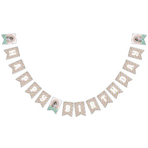 Retro Rainbow & Daisies Birthday Bunting Banner