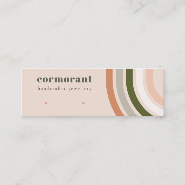 Retro Rainbow Desert Chic Stud Earring Display Mini Business Card (Front)