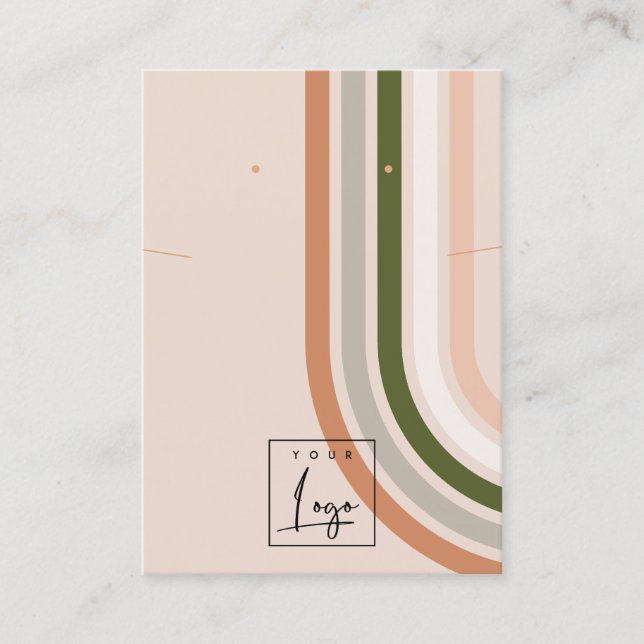 Retro Rainbow Desert Logo Earring Necklace Display Business Card (Front)