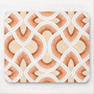 Retro Rainbow Design In Pastel Rust and Desert Mouse Pad