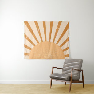 Retro Rainbow Dorm Sunset Tapestry