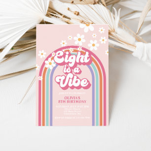 Retro Rainbow Eight is a Vibe 8th Birthday Invitation