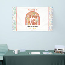 Retro Rainbow FIVE is a Vibe Groovy 5th Birthday
