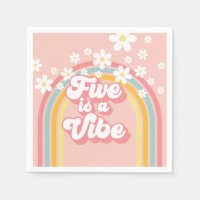 Retro Rainbow FIVE is a Vibe Groovy 5th Birthday
