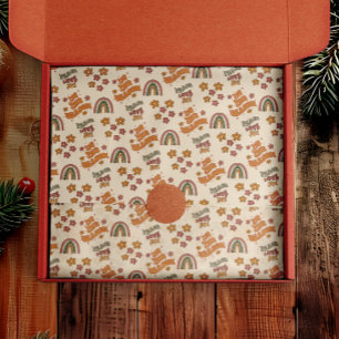 Retro Rainbow Flower Christmas Tissue Paper