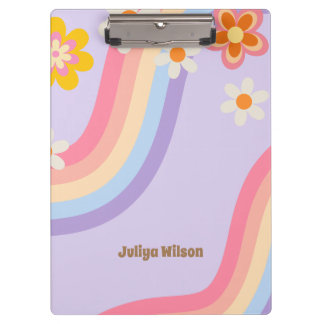  Retro Rainbow groovy Clipboard