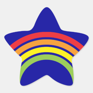 retro rainbow heart star sticker