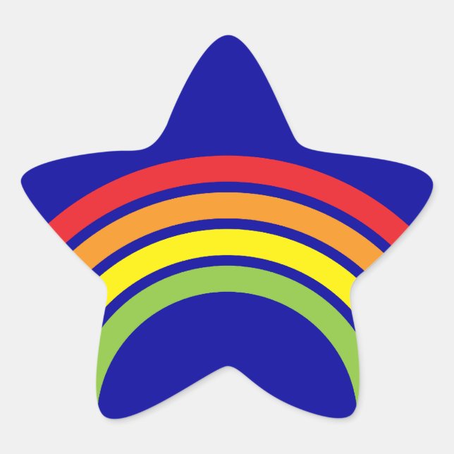 retro rainbow heart star sticker (Front)