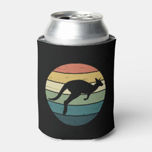 Retro Rainbow Kangaroo Can Cooler