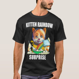 Retro Rainbow Kitten Surprise Vintage Grunge Style T-Shirt