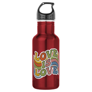 Retro Rainbow "Love is Love" 532 Ml Water Bottle