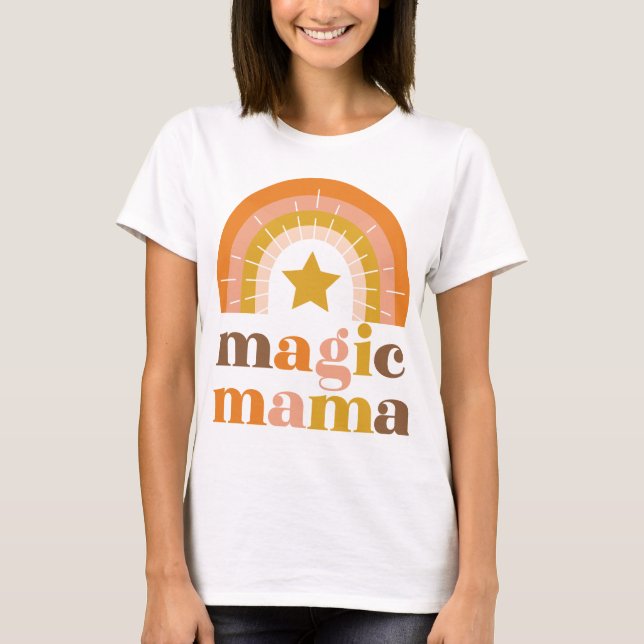 Retro Rainbow Mama boho T-Shirt (Front)