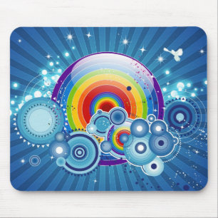 Retro rainbow mousepad