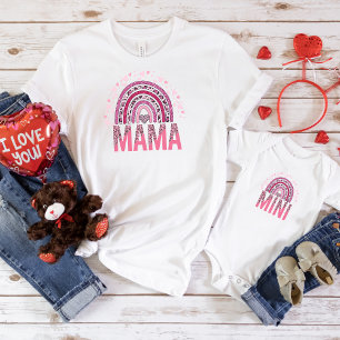 Retro rainbow mummy & me Matching Valentine Shirts