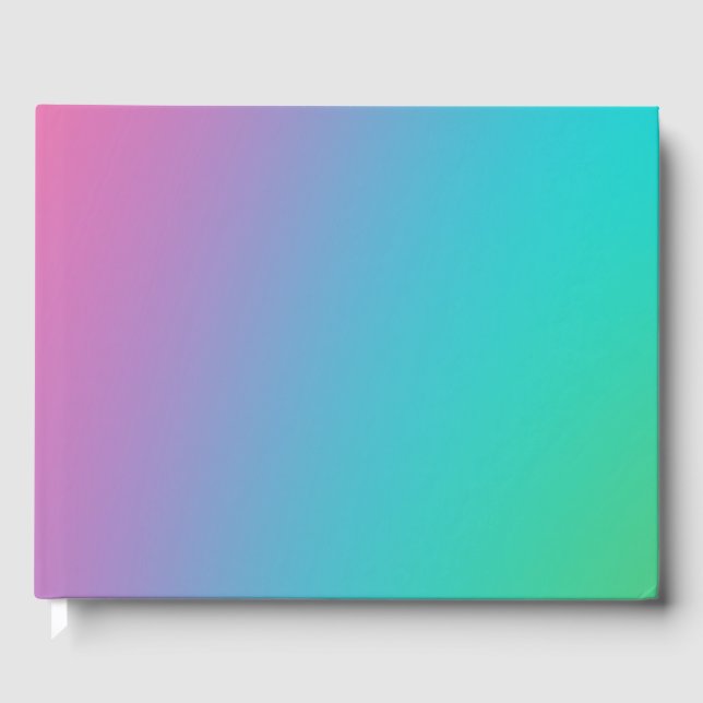 Retro Rainbow Ombre Gradient Blur Abstract Design Guest Book (Front)