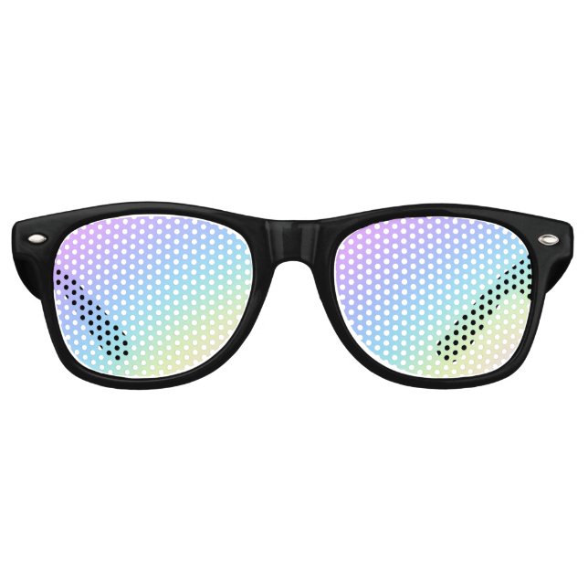 Retro Rainbow Ombre Gradient Blur Abstract Design Retro Sunglasses (Front)