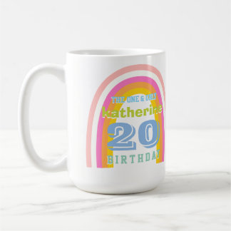 Retro Rainbow Pastel Yearly Birthday Coffee Mug
