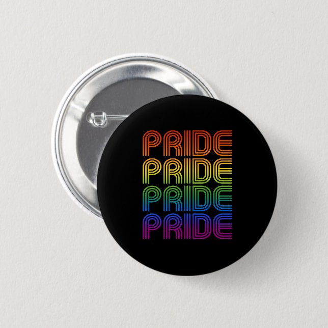 Retro Rainbow Pride 6 Cm Round Badge (Front & Back)