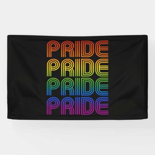Retro Rainbow Pride Banner (Horizontal)