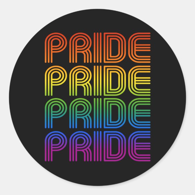 Retro Rainbow Pride Classic Round Sticker (Front)