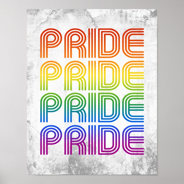 Retro Rainbow Pride Poster (Front)