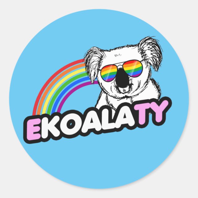 Retro Rainbow Pride T-Shirt Classic Round Sticker (Front)