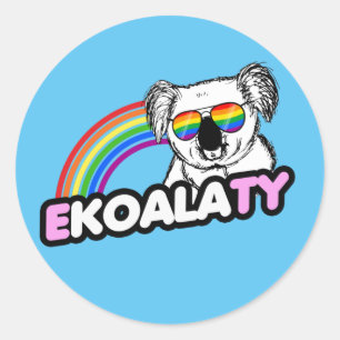 Retro Rainbow Pride T-Shirt Classic Round Sticker