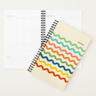 Retro Rainbow Ric Rac Stripes with Custom Text Planner