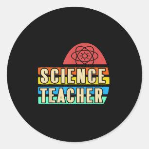 Retro Rainbow Science Teacher Nerdy Physics Pride  Classic Round Sticker