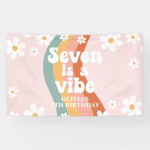 Retro Rainbow Seven is a Vibe Daisy 7TH Banner