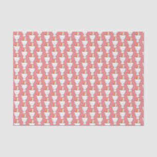 Retro Rainbow Sherbet Ice Cream Dessert Coral Tissue Paper