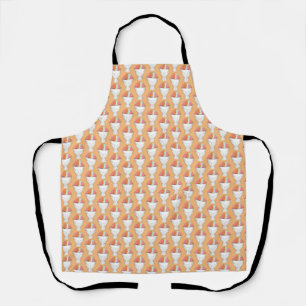 Retro Rainbow Sherbet Ice Cream Dessert Orange Apron