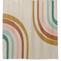 Retro Rainbow Shower Curtain