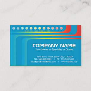 retro rainbow stripes business card