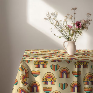 Retro Rainbow Tablecloth 60s Pastel Table Joy