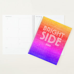 Retro Rainbow Textured Bright Side Happy Planner
