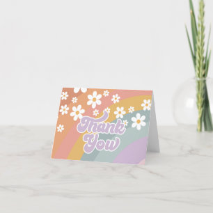 Retro Rainbow Thank You Card