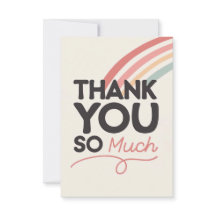 Retro Rainbow Thank You So Much Greeting Card