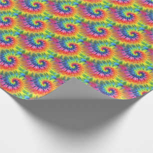 Retro Rainbow Tie Dye Pattern Wrapping Paper