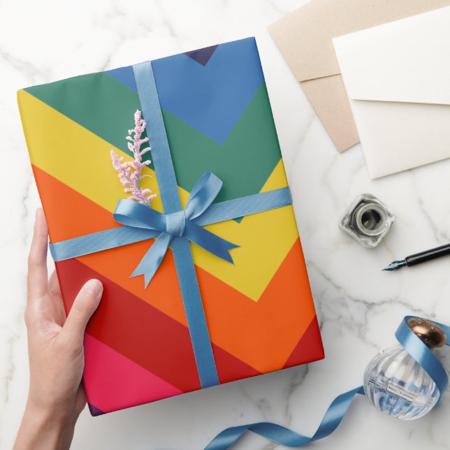 Retro Rainbow Totally Awesome Wrapping Paper (Gifting)