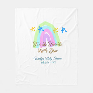 Retro rainbow twinkle twinkle little stars baby sh fleece blanket