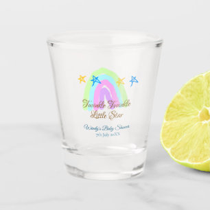 Retro rainbow twinkle twinkle little stars baby sh shot glass